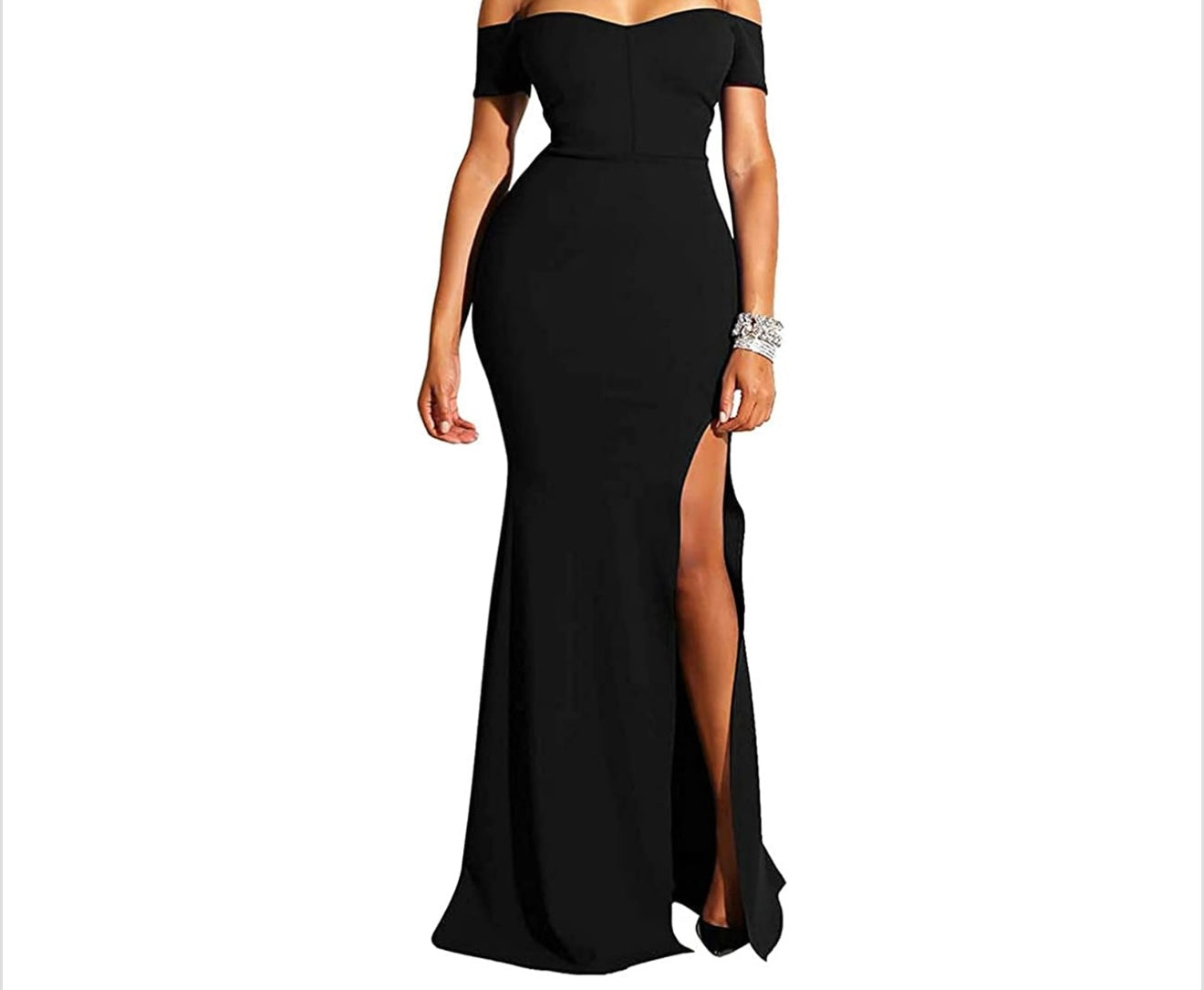 Sexy & Elegant Off-Shoulder High-Slit Evening Gown – designed to turn heads at any special occasion