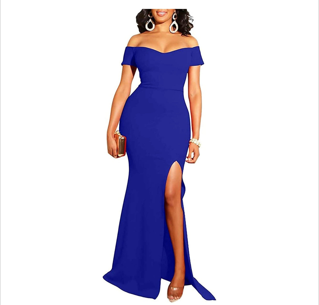 Sexy & Elegant Off-Shoulder High-Slit Evening Gown – designed to turn heads at any special occasion